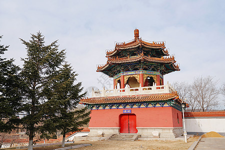 鞍山玉佛苑鼓楼背景