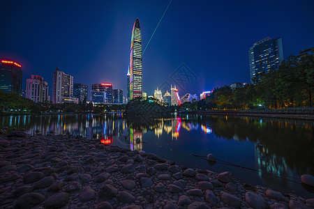 京基100夜景美丽夜景荔枝公园深圳京基背景