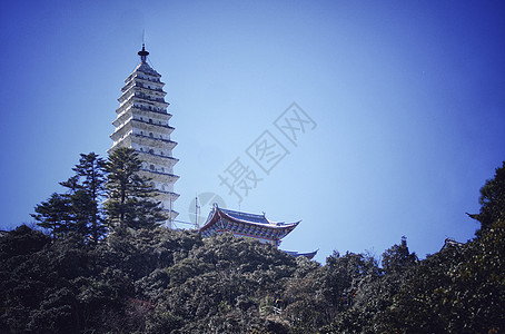 云南大理宾川鸡足山楞严塔背景