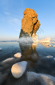 冰痕冬天雪景风光背景