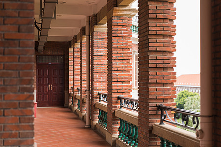 集美大学航海学院教学楼走廊背景图片