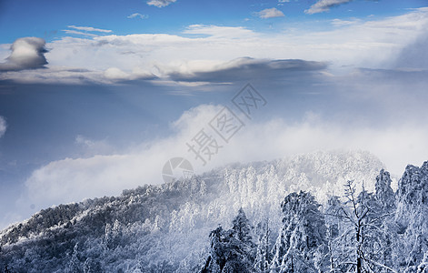 冬季夜晚雪景峨眉山雪景背景