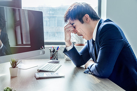 商务职场男性疲惫背景图片