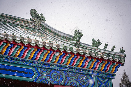 雪飘宫殿背景图片