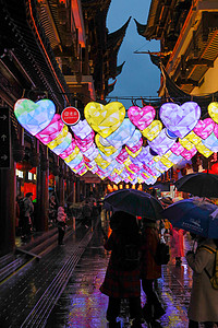 上海城隍庙灯会背景图片