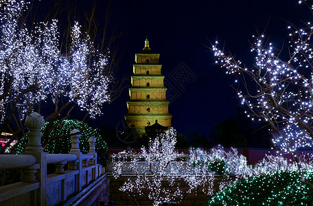 西安大雁塔夜景图片