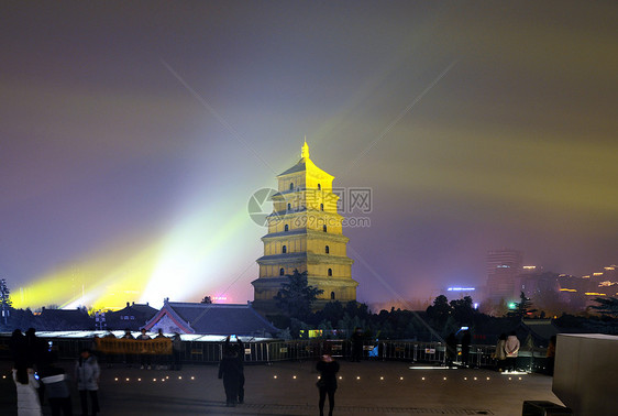 西安大雁塔夜景图片