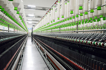 织布工厂现代纺织厂纺纱机背景