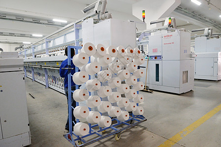 现代纺织厂织布车间高清图片