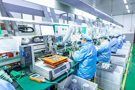 中国制造组装生产线工厂车间背景
