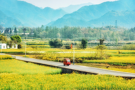 绿水青山春天乡村自然风景背景