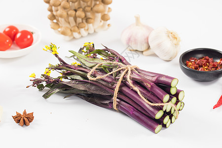 新鲜蔬菜红菜苔高清图片