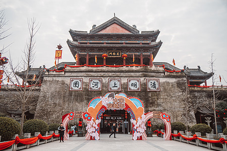 浙江横店清明上河图景区背景