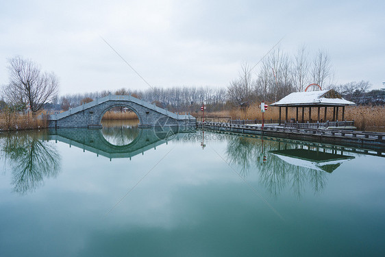 江苏淮安水釜城景区雪景图片