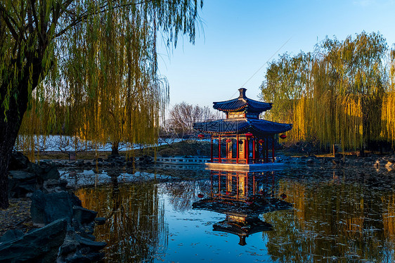 北京大观园秋晨图片
