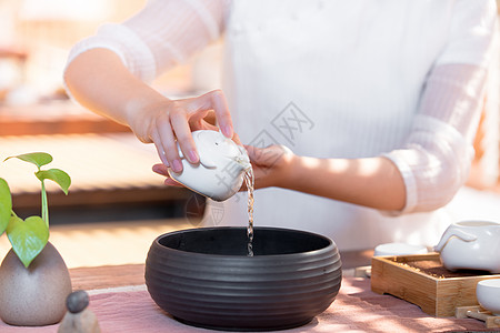 茶器茶艺师茶道滤茶背景