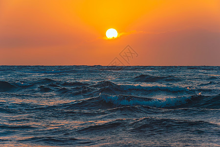 特拉维夫海边落日背景