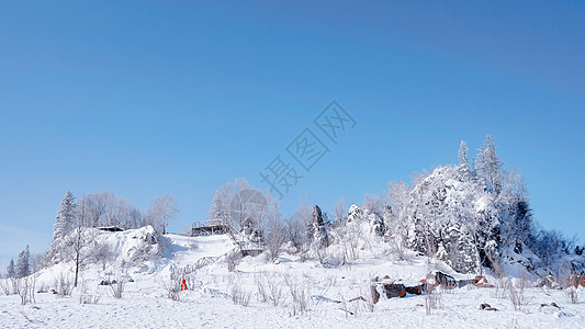 东北雪乡森林背景