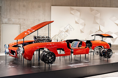 德国斯图加特博物馆赛车轿车展品背景图片