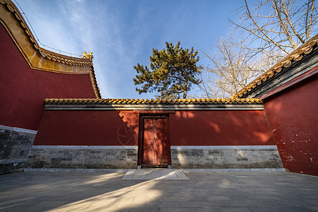 庑殿顶结构北京景山公园永思殿背景