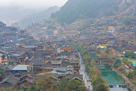 贵州西江千户苗寨风光背景图片