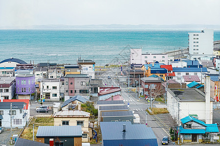 北海道稚内彩色房屋背景