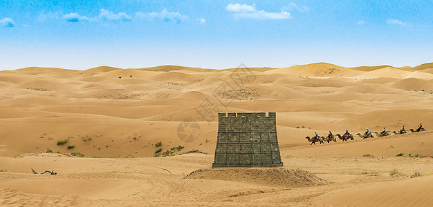 大漠驼队图片