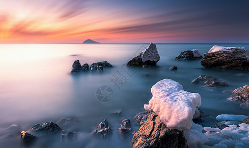 海边日落大连海岸风光背景