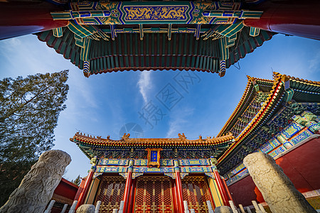 国潮建筑北京景山公园寿皇殿背景