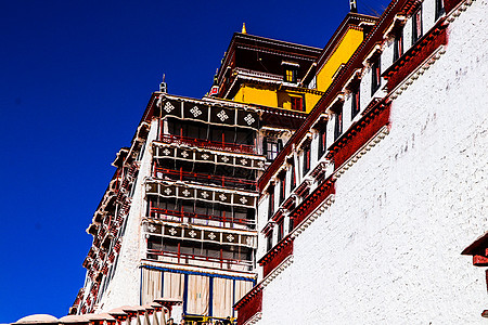 西藏蓝天下的布达拉宫背景