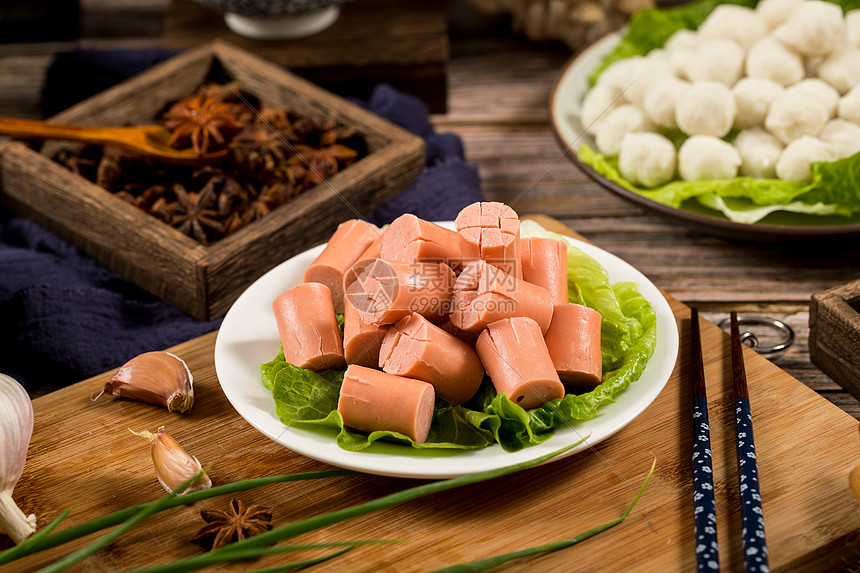 火锅配菜食材开花肠图片