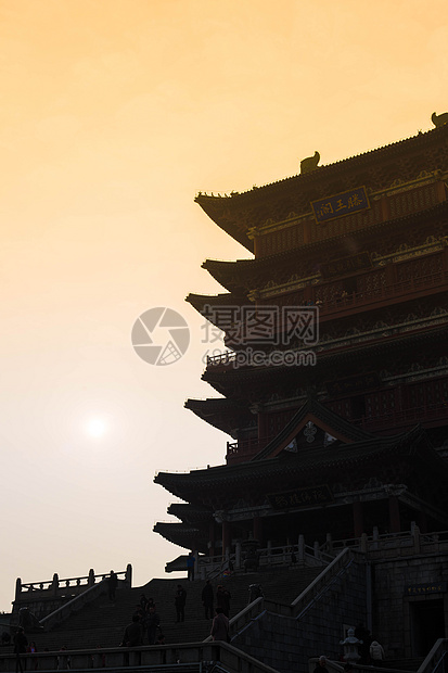 南昌滕王阁夕阳剪影