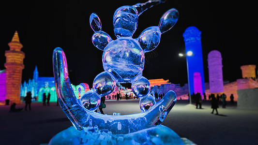 背景2018哈尔滨冰雪大世界冰雕背景