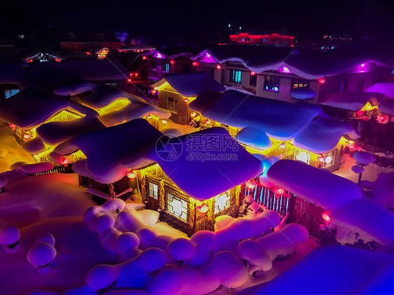 东北雪乡夜景图片