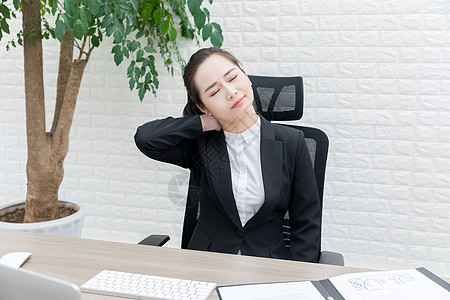 眼睛酸痛女性商务女性肩颈酸痛背景