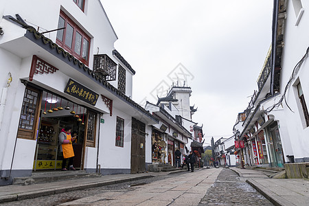 古镇巷子石板路背景图片