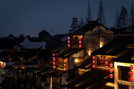 古镇夜景背景图片