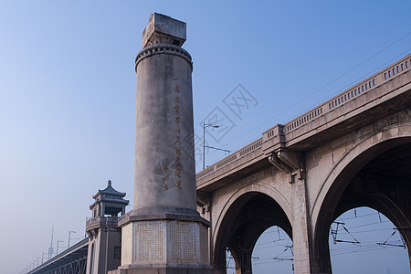 毛主席题词武汉长江大桥背景图片