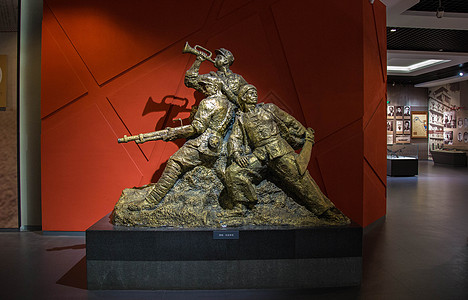  战争博物馆江西省博物馆浴血奋战雕塑背景