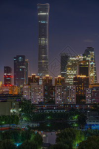夜景中国尊图片