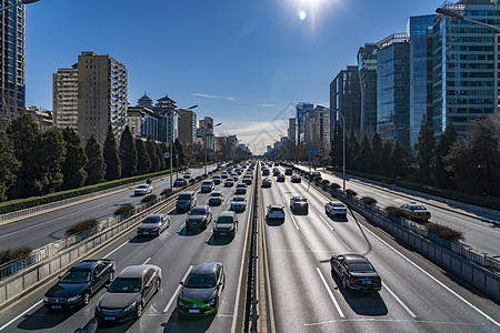 汽车冬季北京东直门交通背景