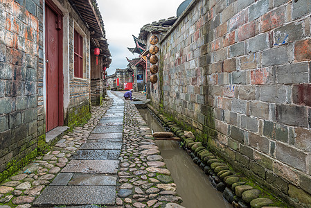 福建连城培田古村小巷高清图片