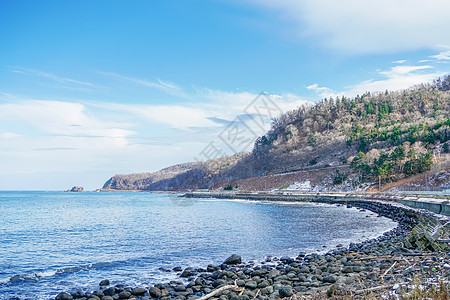 日本北海道知床半岛冬季风光图片