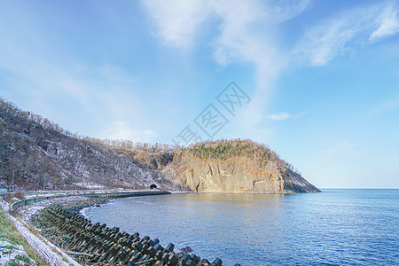 日本北海道知床半岛冬季风光高清图片