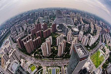 鱼眼照片素材北京望京CBD城市全景背景