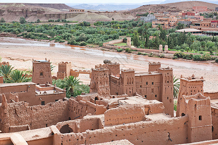 非洲城市摩洛哥阿伊特本哈杜村背景