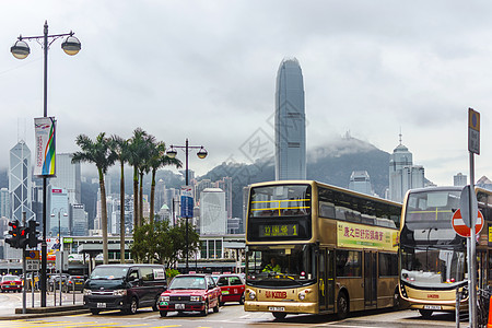 香港太平山香港尖沙咀街头背景背景