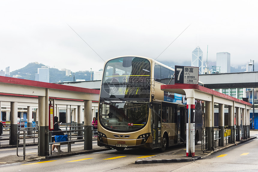 香港公交站台背景图片