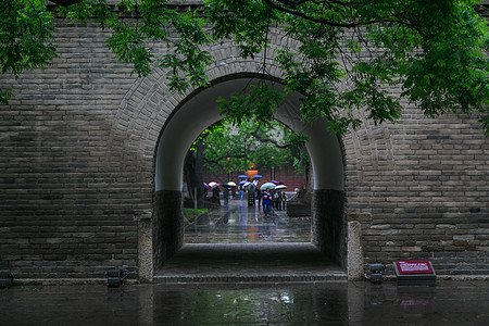 雨中小雁塔景区背景图片