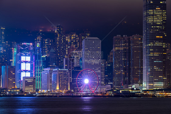 夜景香港维多利亚港湾图片